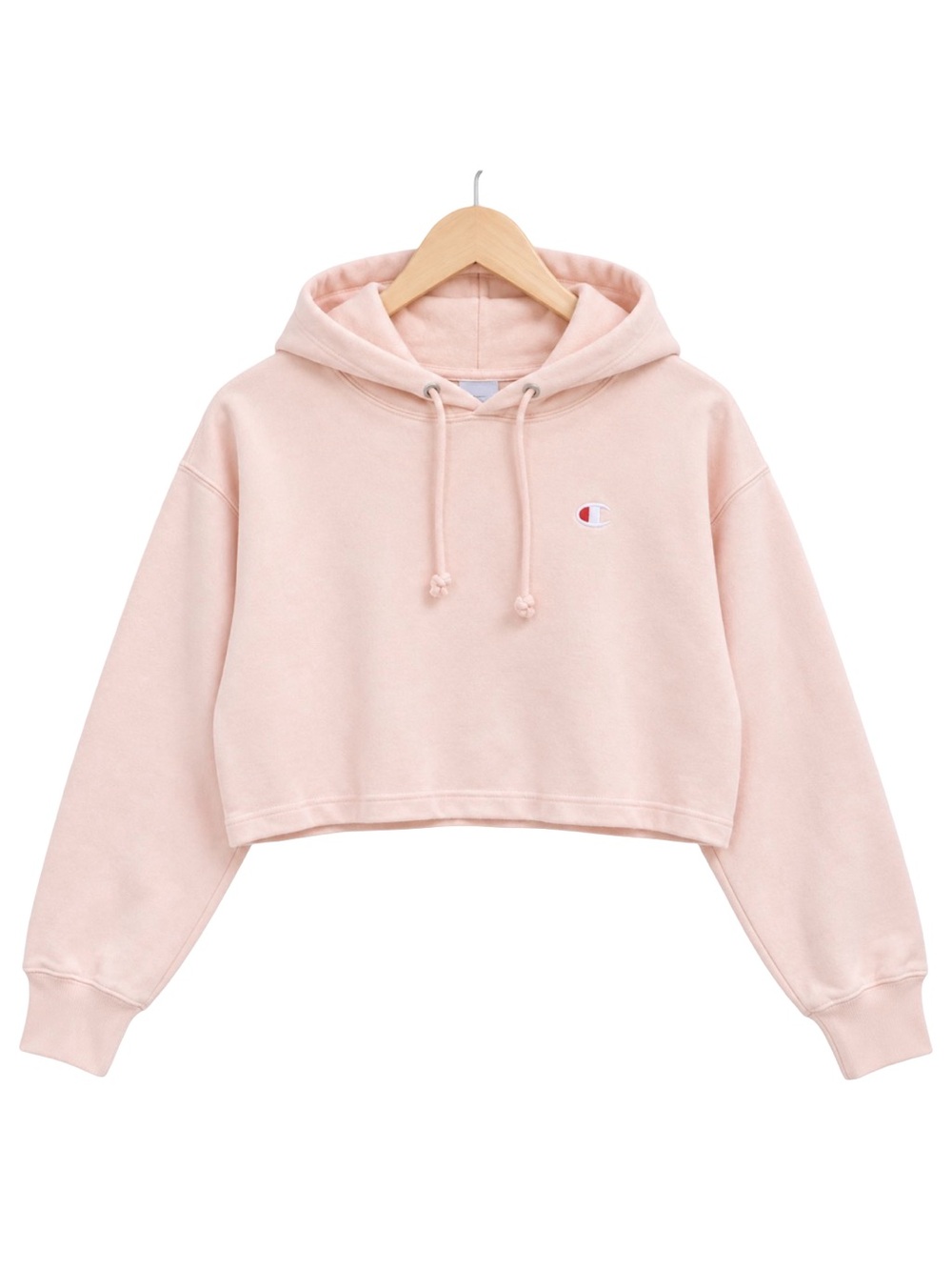 Champion Cropped Hoodie Sweatshirt NWT Pastel Light Pink Reverse Weave Small S